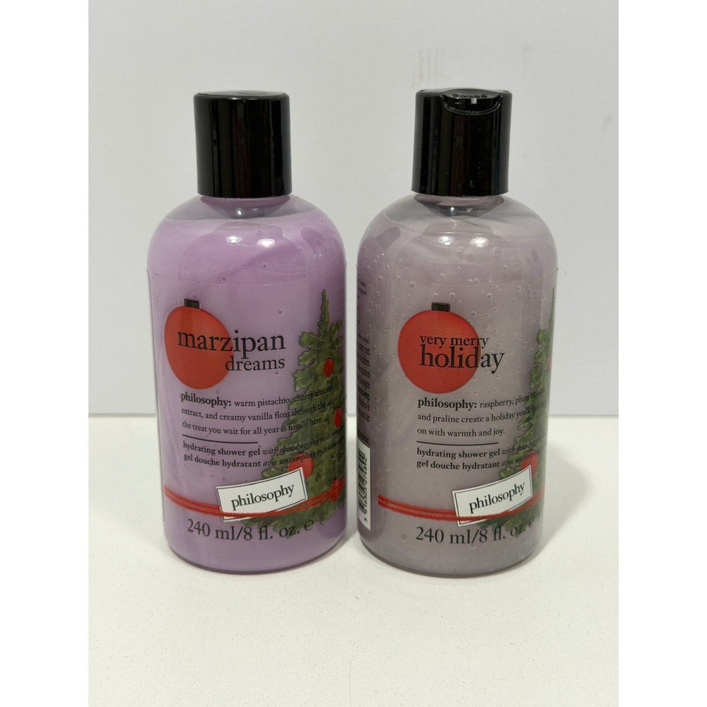 Philosophy Marzipan Dreams & Very Merry Holiday Shower Gel Set 8oz 2pc New